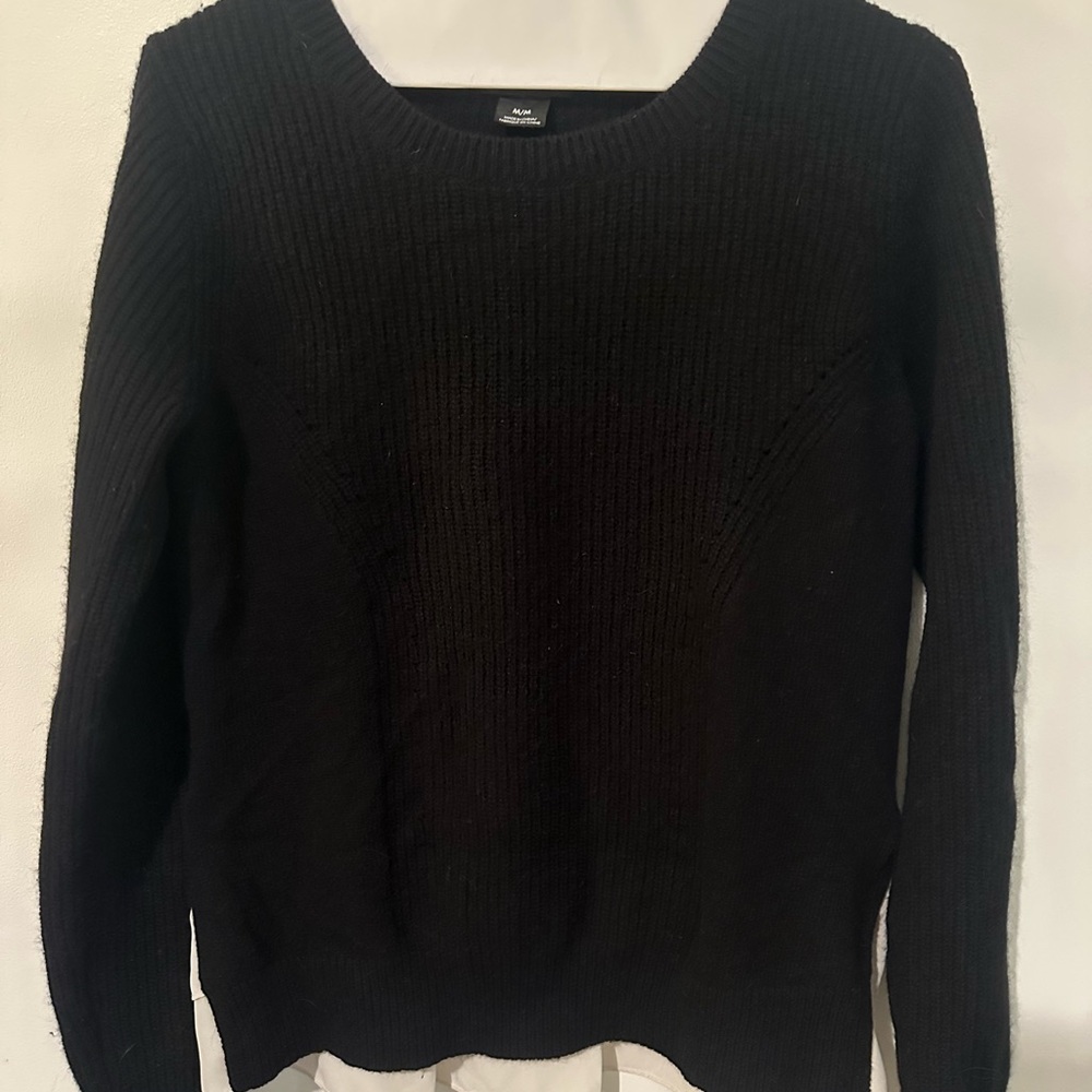 Club Monaco Classic Black Women's Sweater with white layers in back